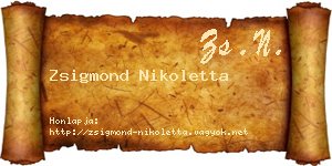 Zsigmond Nikoletta névjegykártya